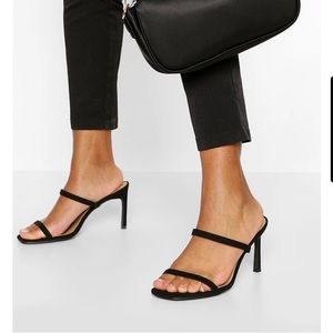 Wide width double strap mules